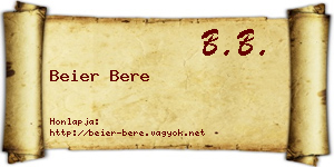 Beier Bere névjegykártya